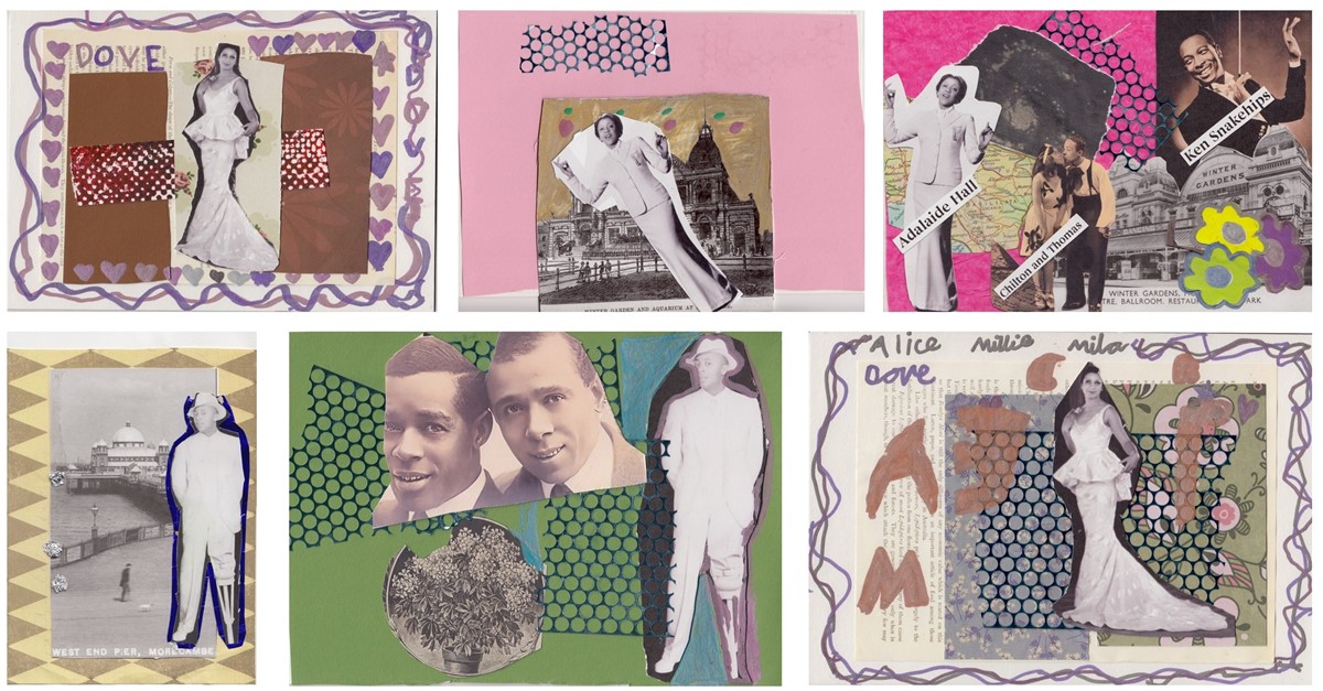 colourful collages featuring photos of black performers